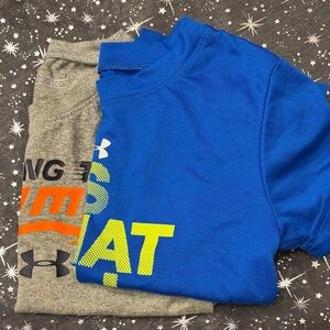 Under Armour Blue & Gray Boys' Short Sleeve Graphic Tee - play condition